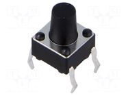 Microswitch TACT; SPST; Pos: 2; 0.05A/12VDC; THT; 2.45N; 6x6x3.5mm CONNFLY
