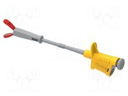 Clip-on probe; crocodile; 6A; yellow; Contacts: brass; 4mm; L: 177mm ELECTRO-PJP