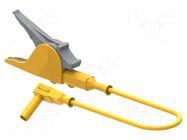 Test lead; 36A; angular banana plug 4mm,crocodile clip; yellow ELECTRO-PJP