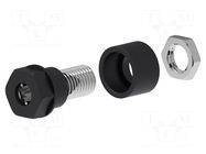 Connector: 4mm banana; socket; 36A; 30VAC; 60VDC; black; M6; 17.5mm ELECTRO-PJP