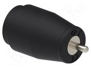 Laboratory connector: 4mm banana; socket; 25A; black; insulated ELECTRO-PJP