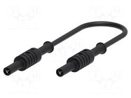 Test lead; 12A; banana socket 4mm,both sides; Len: 1m; black ELECTRO-PJP