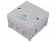 Enclosure: junction box; X: 87mm; Y: 87mm; Z: 52mm; polypropylene PP SPELSBERG