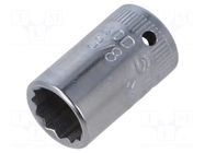 Socket; 12-angles,socket spanner; 3/8"; Socket size-inch: 1/4" STAHLWILLE