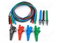 Set of cables and adapters; 1kV; 10A; 2m; black,red,blue,green HT INSTRUMENTS