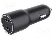USB power supply; USB C socket x2; Sup.volt: 12÷24VDC; 40W; black GEMBIRD