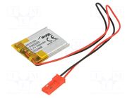 Re-battery: Li-Po; 3.7V; 150mAh; cables,JST SYP-02T-1 socket AKYGA BATTERY