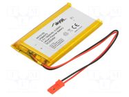 Re-battery: Li-Po; 3.7V; 1500mAh; cables,JST SYP-02T-1 socket AKYGA BATTERY