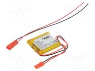 Re-battery: Li-Po; 3.7V; 1150mAh; cables,JST SYP-02T-1 socket AKYGA BATTERY