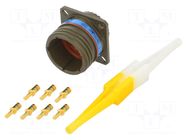 Connector: military; socket; male; PIN: 6; size 17; olive; crimped AMPHENOL