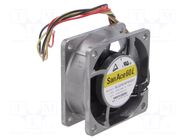 Fan: DC; axial; 24VDC; 60x60x25mm; 46.8m3/h; 35dBA; ball; 6150rpm SANYO DENKI