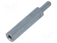 Screwed spacer sleeve; 30mm; Int.thread: M4; Ext.thread: M4 BM GROUP