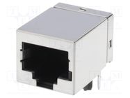 Connector: RJ45; socket; PIN: 8; Cat: 5e; shielded; Layout: 8p8c; THT TE Connectivity