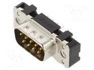 Connector: D-Sub; PIN: 9; socket; male; on PCBs; straight; THT HARTING