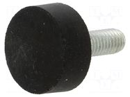 Vibroisolation foot; Ø: 20mm; Thread len: 18mm; steel; H: 8mm ELESA+GANTER