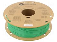 Filament: PLA; 1.75mm; green; 190÷230°C; 1kg; Table temp: 45°C POLYMAKER
