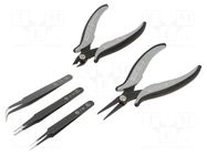 Tweezers-set; universal; ESD; 5pcs. PIERGIACOMI