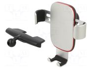 Car holder; silver; mounted in CD slot; snapped-in BASEUS