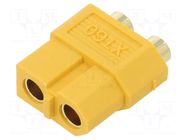 Connector: DC supply; socket; female; XT60; 30A; 500V; PIN: 2; THT AMASS