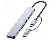 Hub USB; Thunderbolt 3,Thunderbolt 4,USB 2.0,USB 3.0; PnP QOLTEC