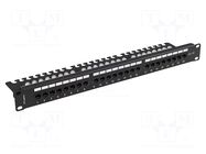 Patch panel; black; Number of ports: 24; Standard: 19"; Cat: 5e LANBERG
