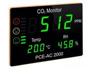 Meter: CO2, temperature and humidity; Range: 0÷9999ppm (CO2) PCE INSTRUMENTS
