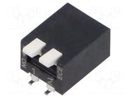 Switch: DIP-SWITCH; Poles number: 2; OFF-ON; 25mA/24VDC; Pos: 2/2 ECE
