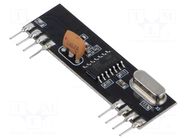 Module: RF; AM receiver; AM; 433Hz; -109dBm; 2.4÷5.5VDC; 44x16.5mm RF SOLUTIONS