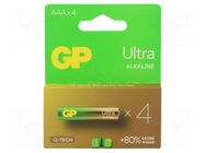 Battery: alkaline; AAA,R3; 1.5V; non-rechargeable; Ø10.5x44.5mm GP