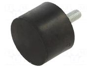 Vibroisolation foot; Ø: 40mm; Thread len: 23mm; steel; H: 28mm ELESA+GANTER