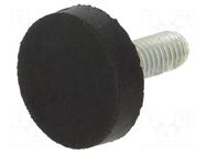 Vibroisolation foot; Ø: 20mm; Thread len: 18mm; steel; H: 5mm ELESA+GANTER