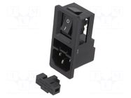 Male; for panel mounting,snap-in; plug; 250V; 10A SCHURTER