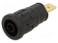 Connector: 4mm banana; socket; 32A; 1kV; black; gold-plated; 33mm HIRSCHMANN T&M
