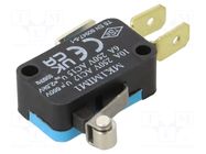 Microswitch SNAP ACTION; 6A/250VAC; with lever (with roller) EMAS