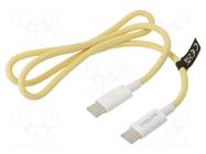 Cable; USB 2.0; USB C plug,both sides; 500mm; yellow; 480Mbps LOGILINK