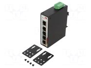 Switch Ethernet; unmanaged; Number of ports: 5; 12÷48VDC; RJ45 Comparta