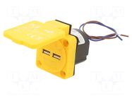 Charging socket USB type A double PCE