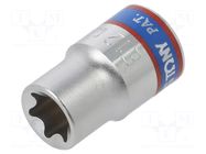 Socket; socket spanner,Torx®; E12; 3/8"; 28mm; short KING TONY