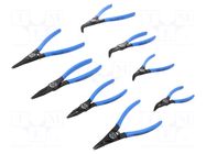 Kit: pliers; for circlip; A,B,C,D,angular,straight; 8pcs. GEDORE
