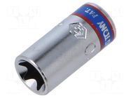 Socket; socket spanner,Torx®; E10; 1/4"; 24mm; short KING TONY