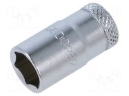 Socket; 6-angles,socket spanner; 9mm; 1/4"; tool steel; L: 25mm GEDORE