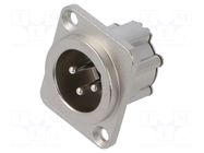 Connector: XLR; socket; male; AX; 15A; 133V; PIN: 3; IP40; soldering AMPHENOL