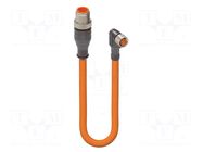 Cable: for sensors/automation; M12,M8; PIN: 4; 1m; plug; 60VDC; 4A LUMBERG AUTOMATION