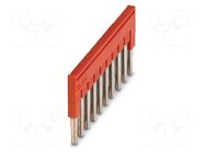 Comb bridge; PA; L: 3mm; ways: 10; W: 50.6mm; H: 22.7mm; Body: red PHOENIX CONTACT