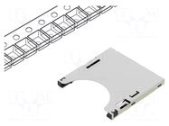 Connector: for cards; SD; push-push,with peg; SMT; gold flash GCT