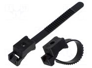 Cable strap clip; L: 80mm; 100pcs; -15÷80°C; StrapLock; Body: black TIE10