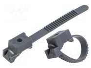 Cable strap clip; L: 80mm; 100pcs; -15÷80°C; StrapLock; Body: grey TIE10