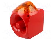 Signaller: lighting-sound; 10÷60VDC; siren,flashing light; LED KLAXON SIGNALS