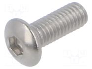 Screw; M3x8; Head: button; stainless steel; ISO 7380-1 BOSSARD
