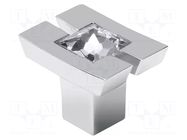 Knob; H: 19mm; glass,zamak; W: 18mm; L: 24mm; Plating: galvanized GTV Poland